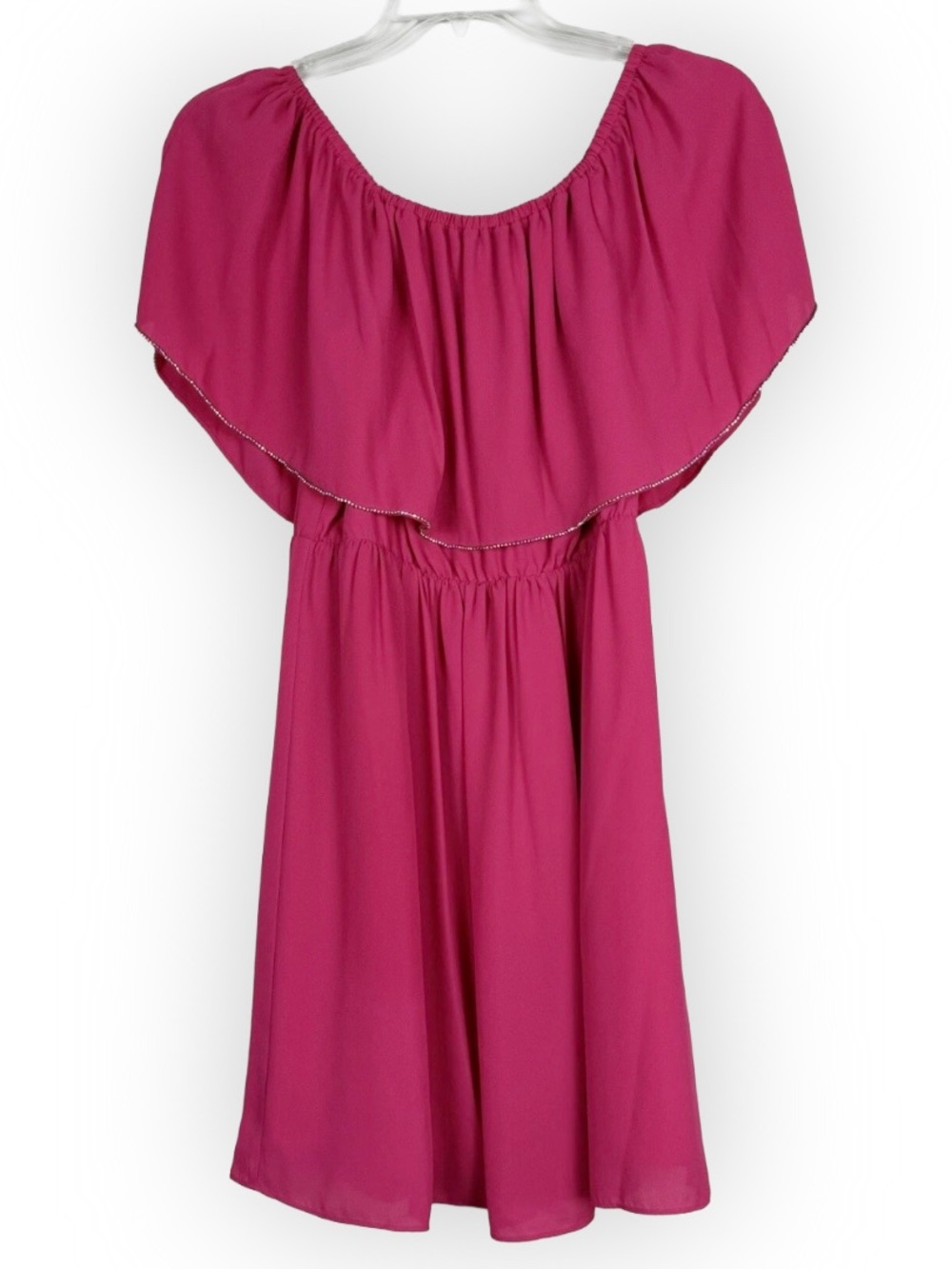 CeCe By Cynthia Steffe Dress Womens Size 4 Pink Natalia Off the Shoulder Ruffle